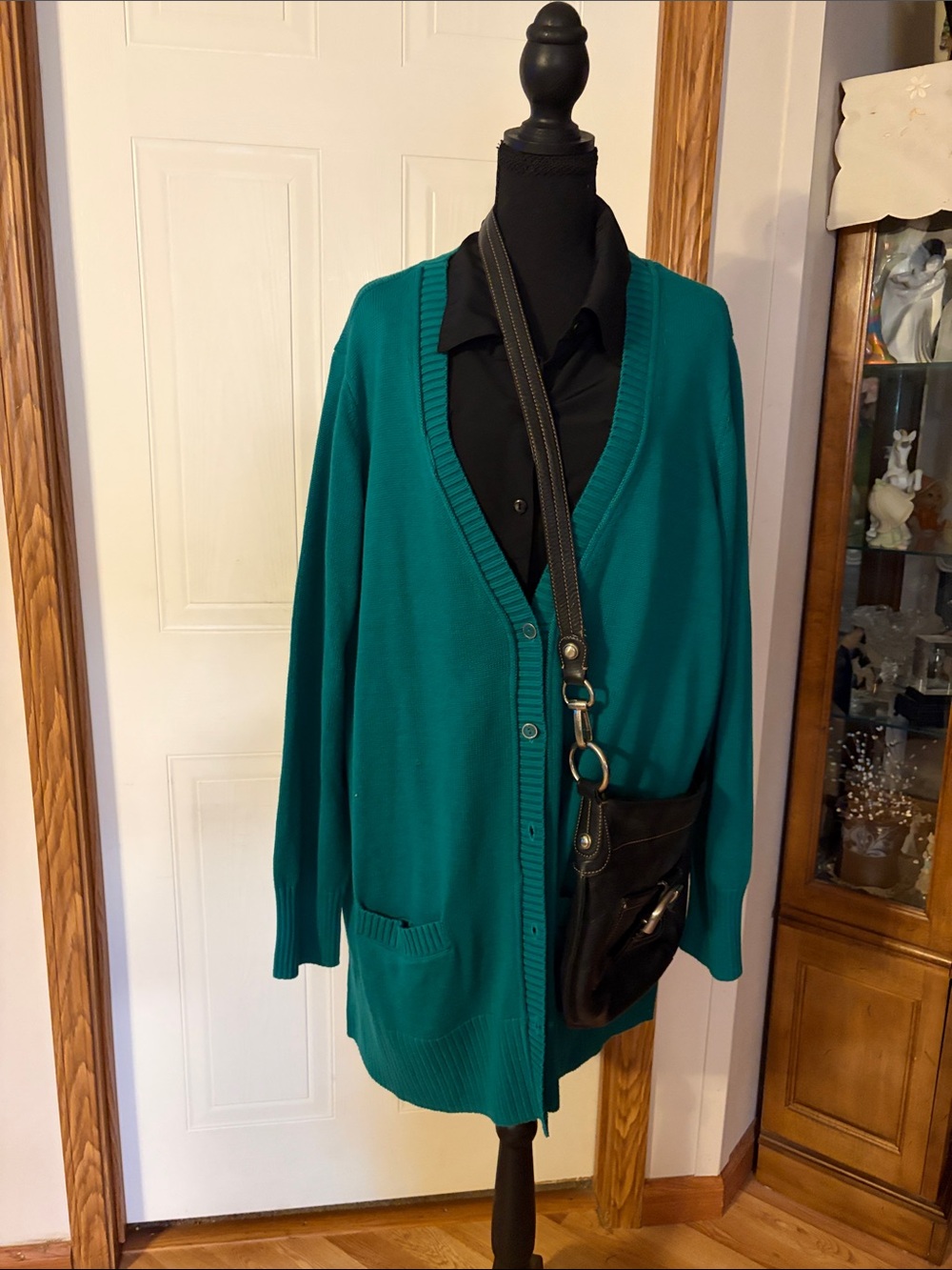 Isaac Mizrahi Teal Open-Front Cardigan Sweater